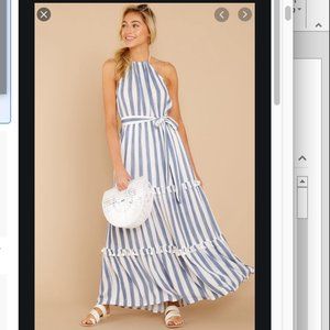 Striped Halter Maxi Dress size small, new with tag